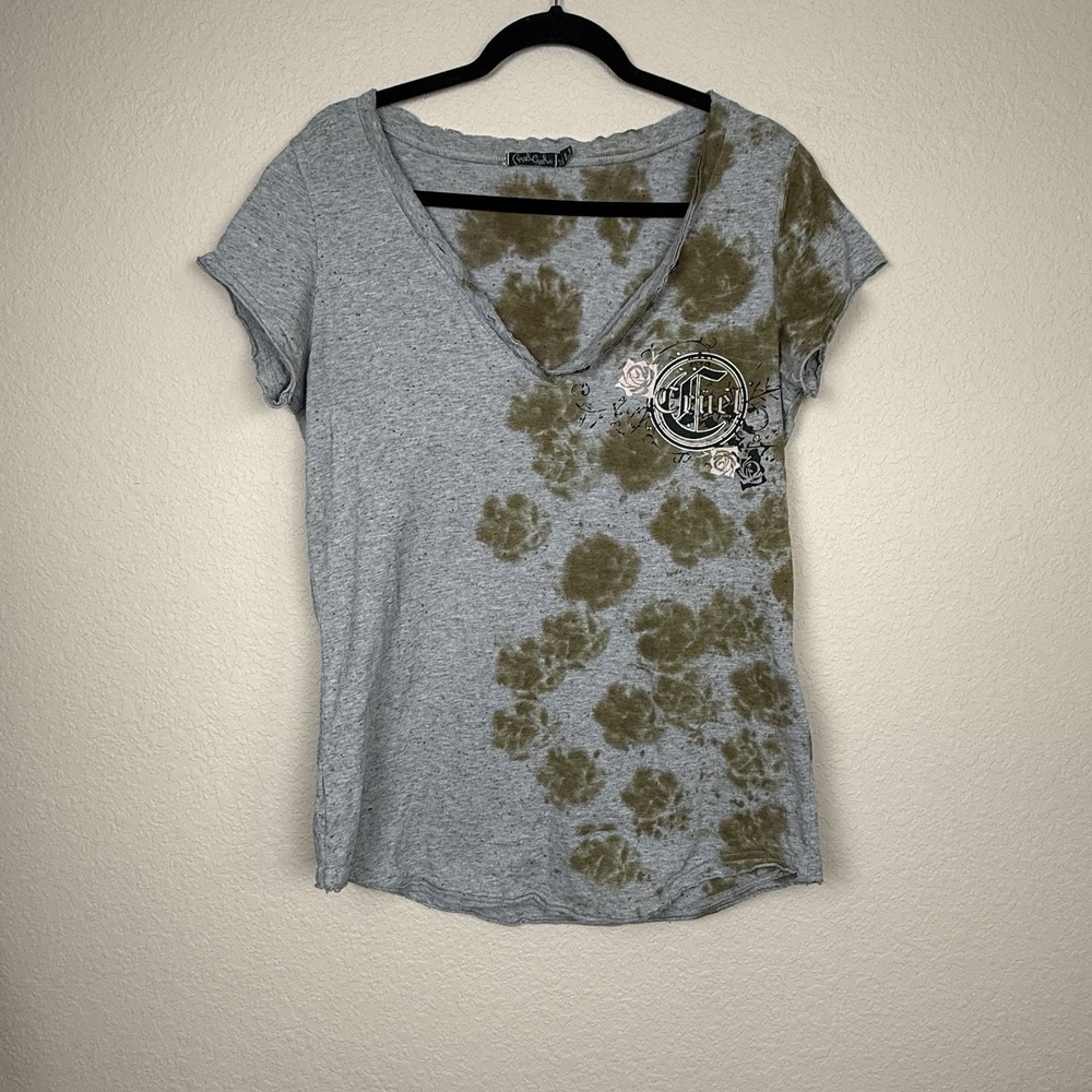 Vtg Cruel Girl T-Shirt Womens XL V Neck Mcbling Studded Cybergrunge